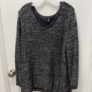 Apt. 9 Black and White V-Neck Sweater